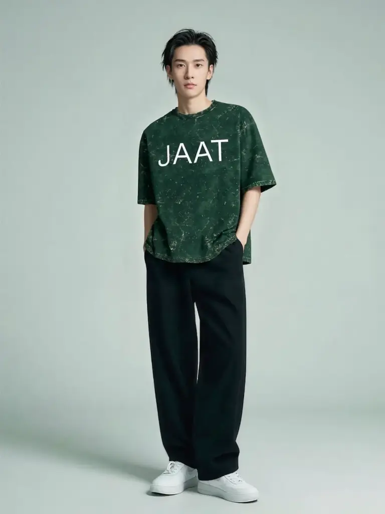 JAAT Printed Acid Wash Unisex Loose Fit t-shirt
