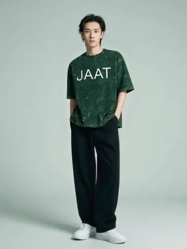 JAAT Printed Acid Wash Unisex Loose Fit t-shirt
